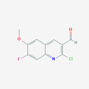 2-Chloro-7-fluoro-6-methoxyquinoline-3-carbaldehyde chemical structure (CAS 251902-52-0)
