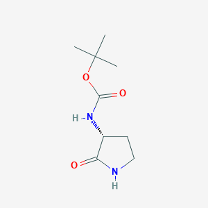 (R)-tert-Butyl (2-oxopyrrolidin-3-yl)carbamate chemical structure (CAS 251938-49-5)