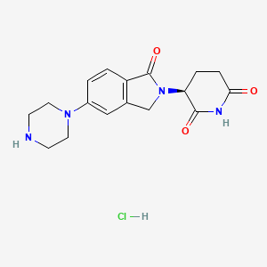 (S)-3-(1-Oxo-5-(piperazin-1-yl)isoindolin-2-yl)piperidine-2,6-dione hydrochloride chemical structure (CAS 2520107-65-5)