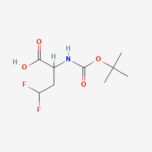 2-((tert-Butoxycarbonyl)amino)-4,4-difluorobutanoic acid chemical structure (CAS 252357-43-0)