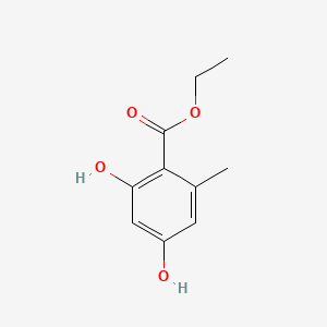 Ethyl 2,4-dihydroxy-6-methylbenzoate chemical structure (CAS 2524-37-0)