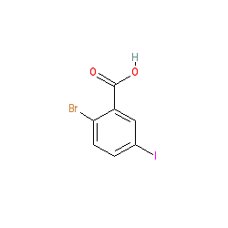 2-Bromo-5-iodobenzoic acid chemical structure (CAS 25252-00-0)