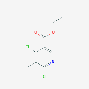 Ethyl 4,6-dichloro-5-methylnicotinate chemical structure (CAS 252552-10-6)