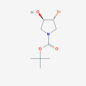 (3R,4R)-tert-Butyl 3-bromo-4-hydroxypyrrolidine-1-carboxylate chemical structure (CAS 252574-02-0)