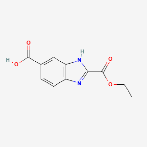 2-(Ethoxycarbonyl)-1H-benzo[d]imidazole-6-carboxylic acid chemical structure (CAS 2526186-61-6)