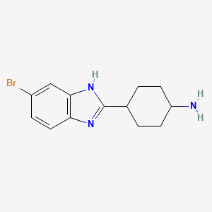 cis-4-(6-Bromo-1H-benzo[d]imidazol-2-yl)cyclohexan-1-amine chemical structure (CAS 2526685-95-8)
