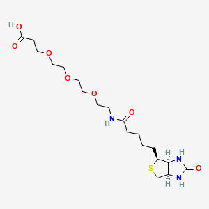 14-Oxo-18-((3aS,4S,6aR)-2-oxohexahydro-1H-thieno[3,4-d]imidazol-4-yl)-4,7,10-trioxa-13-azaoctadecanoic acid chemical structure (CAS 252881-76-8)