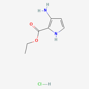 Ethyl 3-amino-1H-pyrrole-2-carboxylate hydrochloride chemical structure (CAS 252932-49-3)
