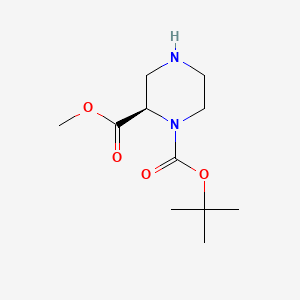 1-(tert-Butyl) 2-methyl (R)-piperazine-1,2-dicarboxylate chemical structure (CAS 252990-05-9)