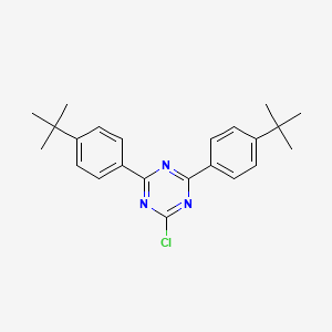 2,4-Bis(4-(tert-butyl)phenyl)-6-chloro-1,3,5-triazine chemical structure (CAS 253158-13-3)