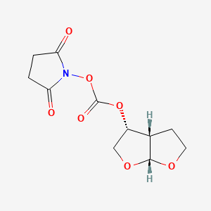 2,5-Dioxopyrrolidin-1-yl ((3R,3aS,6aR)-hexahydrofuro[2,3-b]furan-3-yl) carbonate chemical structure (CAS 253265-97-3)