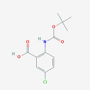 2-((tert-Butoxycarbonyl)amino)-5-chlorobenzoic acid chemical structure (CAS 253677-29-1)