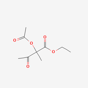 Ethyl 2-acetoxy-2-methyl-3-oxobutanoate chemical structure (CAS 25409-39-6)