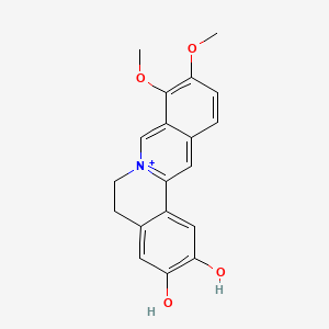 2,3-Dihydroxy-9,10-dimethoxy-5,6-dihydroisoquinolino[3,2-a]isoquinolin-7-ium chemical structure (CAS 25459-91-0)