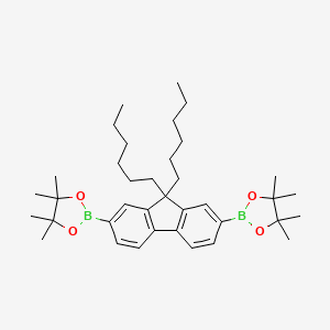 2,2'-(9,9-Dihexyl-9H-fluorene-2,7-diyl)bis(4,4,5,5-tetramethyl-1,3,2-dioxaborolane) chemical structure (CAS 254755-24-3)