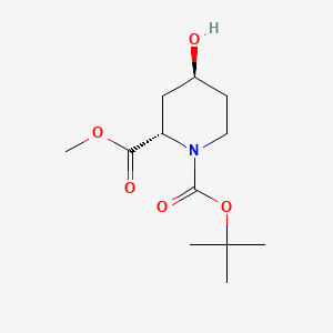 1-(tert-Butyl) 2-methyl (2S,4S)-4-hydroxypiperidine-1,2-dicarboxylate chemical structure (CAS 254882-14-9)