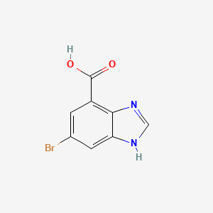 6-Bromo-1H-benzo[d]imidazole-4-carboxylic acid chemical structure (CAS 255064-08-5)