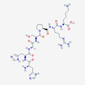 L-Histidyl-L-histidyl-L-alanyl-L-seryl-L-prolyl-L-arginyl-L-lysine chemical structure (CAS 255064-79-0)
