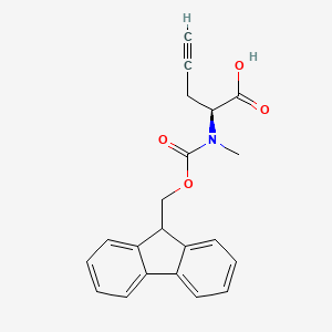 (S)-2-((((9H-Fluoren-9-yl)methoxy)carbonyl)(methyl)amino)pent-4-ynoic acid chemical structure (CAS 2550906-64-2)