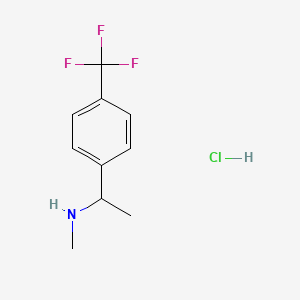 N-Methyl-1-(4-(trifluoromethyl)phenyl)ethan-1-amine hydrochloride chemical structure (CAS 2551115-26-3)
