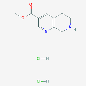 Methyl 5,6,7,8-tetrahydro-1,7-naphthyridine-3-carboxylate dihydrochloride chemical structure (CAS 2551116-71-1)