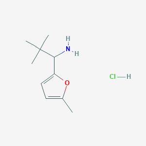 2,2-Dimethyl-1-(5-methylfuran-2-yl)propan-1-amine hydrochloride chemical structure (CAS 2551116-94-8)