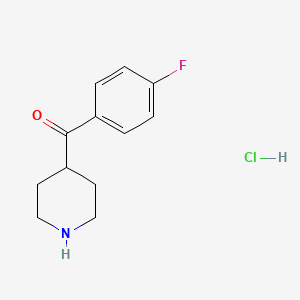 (4-Fluorophenyl)(piperidin-4-yl)methanone hydrochloride chemical structure (CAS 25519-78-2)