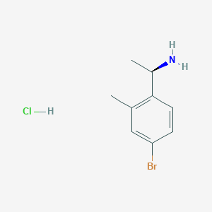 (R)-1-(4-Bromo-2-methylphenyl)ethan-1-amine hydrochloride chemical structure (CAS 2554380-35-5)