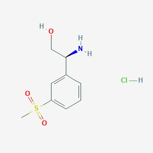 (S)-2-Amino-2-(3-(methylsulfonyl)phenyl)ethan-1-ol hydrochloride chemical structure (CAS 2554776-05-3)