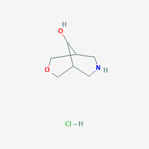 3-Oxa-7-azabicyclo[3.3.1]nonan-9-ol hydrochloride chemical structure (CAS 2555249-91-5)
