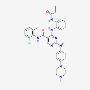 4-((2-Acrylamidophenyl)amino)-N-(2-chloro-6-methylphenyl)-2-((4-(4-methylpiperazin-1-yl)phenyl)amino)pyrimidine-5-carboxamide chemical structure (CAS 2556836-50-9)