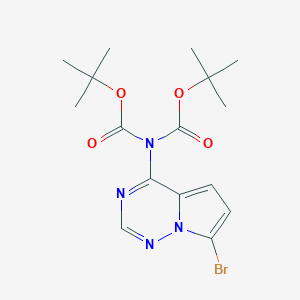 tert-Butyl N-(7-bromopyrrolo[2,1-f][1,2,4]triazin-4-yl)-N-tert-butoxycarbonyl-carbamate chemical structure (CAS 2556993-45-2)