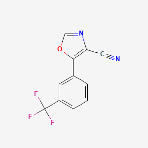 5-[3-(Trifluoromethyl)phenyl]-1,3-oxazole-4-carbonitrile chemical structure (CAS 255876-72-3)