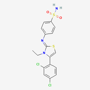 4-((4-(2,4-Dichlorophenyl)-3-ethylthiazol-2(3H)-ylidene)amino)benzenesulfonamide chemical structure (CAS 2561476-24-0)