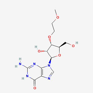 2-Amino-9-((2R,3R,4S,5R)-3-hydroxy-5-(hydroxymethyl)-4-(2-methoxyethoxy)tetrahydrofuran-2-yl)-3,9-dihydro-6H-purin-6-one chemical structure (CAS 256224-03-0)