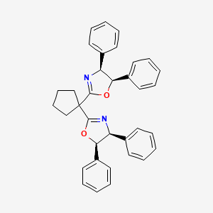(4S,4'S,5R,5'R)-2,2'-(Cyclopentane-1,1-diyl)bis(4,5-diphenyl-4,5-dihydrooxazole) chemical structure (CAS 2562338-89-8)