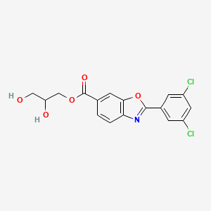 2,3-Dihydroxypropyl 2-(3,5-dichlorophenyl)benzo[d]oxazole-6-carboxylate chemical structure (CAS 2564746-71-8)