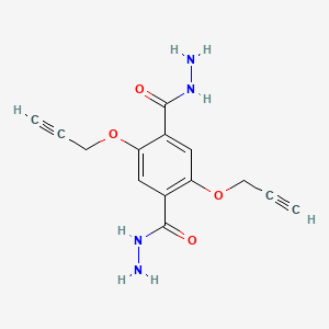 2,5-Bis(prop-2-yn-1-yloxy)terephthalohydrazide chemical structure (CAS 2564821-81-2)