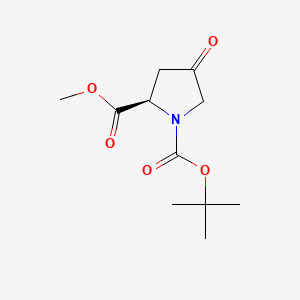 (R)-1-tert-Butyl 2-methyl 4-oxopyrrolidine-1,2-dicarboxylate chemical structure (CAS 256487-77-1)