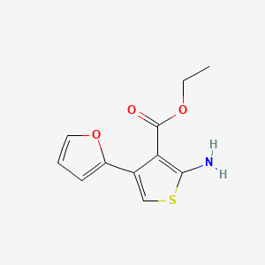 Ethyl 2-amino-4-(furan-2-yl)thiophene-3-carboxylate chemical structure (CAS 256506-99-7)