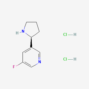 (S)-3-Fluoro-5-(pyrrolidin-2-yl)pyridine dihydrochloride chemical structure (CAS 2565792-20-1)