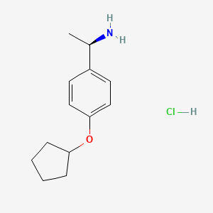 (R)-1-(4-(Cyclopentyloxy)phenyl)ethanamine hydrochloride chemical structure (CAS 2565792-88-1)