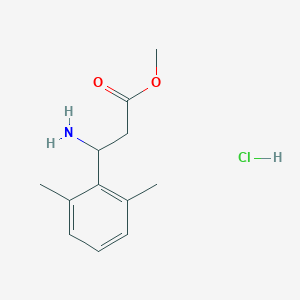 Methyl 3-amino-3-(2,6-dimethylphenyl)propanoate hydrochloride chemical structure (CAS 2565806-40-6)