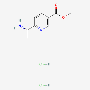 Methyl (S)-6-(1-aminoethyl)nicotinate dihydrochloride chemical structure (CAS 2566172-09-4)