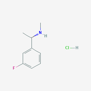 (S)-1-(3-Fluorophenyl)-N-methylethan-1-amine hydrochloride chemical structure (CAS 2566173-64-4)