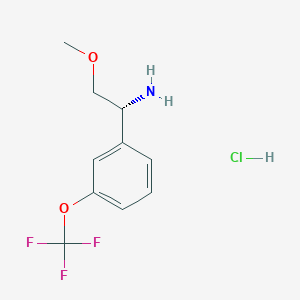 (R)-2-Methoxy-1-(3-(trifluoromethoxy)phenyl)ethan-1-amine hydrochloride chemical structure (CAS 2566240-83-1)