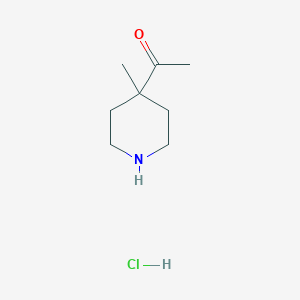 1-(4-Methylpiperidin-4-yl)ethanone hydrochloride chemical structure (CAS 2566476-29-5)