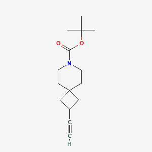 tert-Butyl 2-ethynyl-7-azaspiro[3.5]nonane-7-carboxylate chemical structure (CAS 2566693-20-5)
