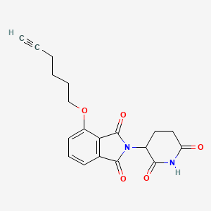 2-(2,6-Dioxopiperidin-3-yl)-4-(hex-5-yn-1-yloxy)isoindoline-1,3-dione chemical structure (CAS 2568279-87-6)