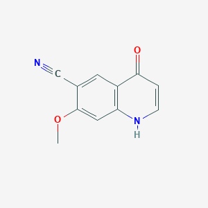 4-Hydroxy-7-methoxyquinoline-6-carbonitrile chemical structure (CAS 2569167-98-0)